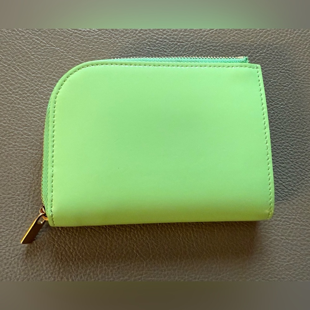 Mansur Gavriel Compact Zip Wallet in Mint Green Leather